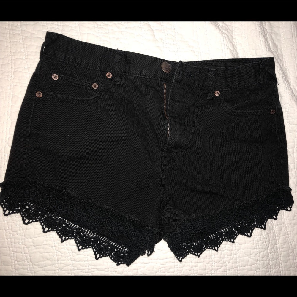 Free People Black Jean Shorts
